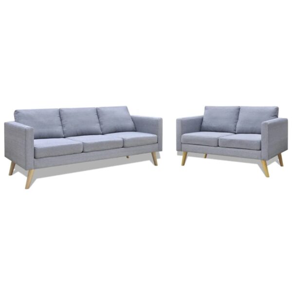 HomeDiscount-Sofa Set 2-Seater and 3-Seater Fabric Light Grey