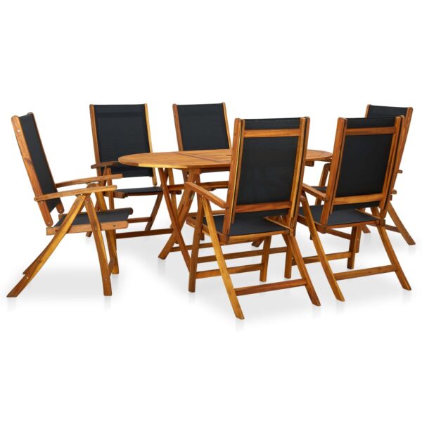 HomeDiscount-7 Piece Outdoor Dining Set Solid Acacia Wood