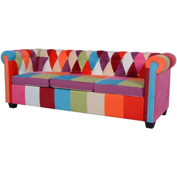 HomeDiscount-Chesterfield Sofa 3-Seater Fabric