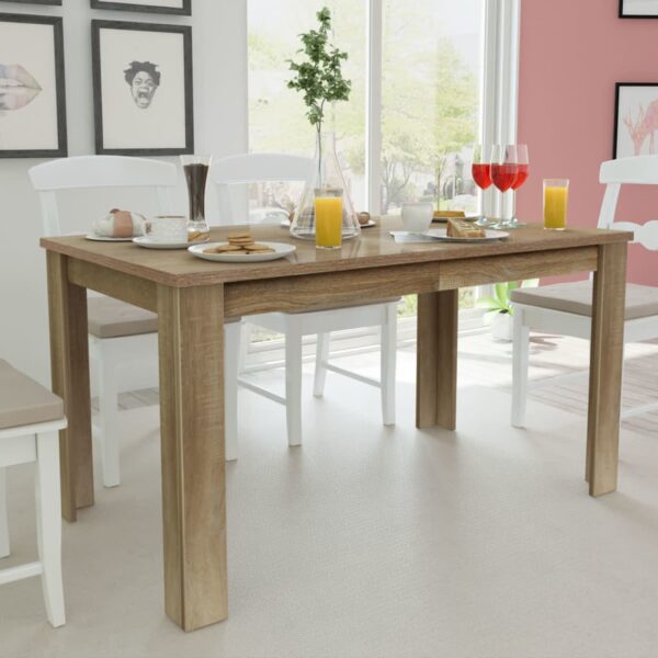 HomeDiscount-Dining Table 140x80x75 cm Oak