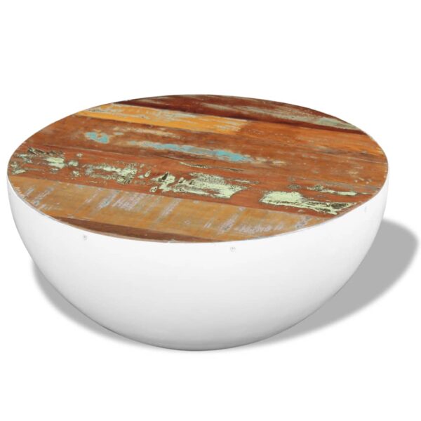 HomeDiscount-Bowl Shaped Coffee Table Solid Reclaimed Wood 60x60x30 cm