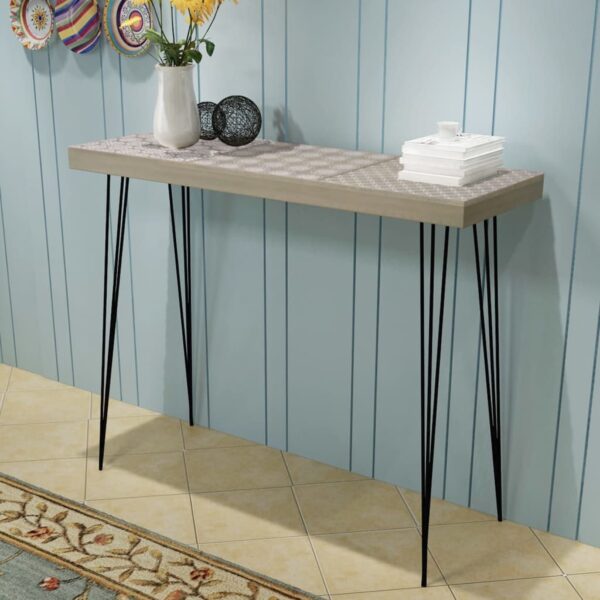 HomeDiscount-Console Table 90x30x71.5 cm Grey