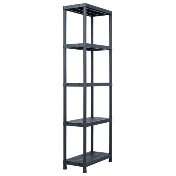 HomeDiscount-Storage Shelf Rack Black 125 kg 60x30x180 cm Plastic