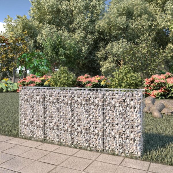 HomeDiscount-Gabion Wall with Covers Galvanised Steel 200x20x85 cm