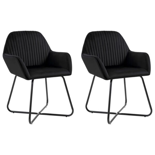 HomeDiscount-Dining Chairs 2 pcs Black Velvet