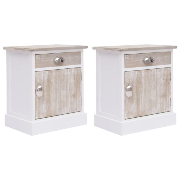 HomeDiscount-Bedside Cabinets 2 pcs 38x28x45 cm Paulownia Wood