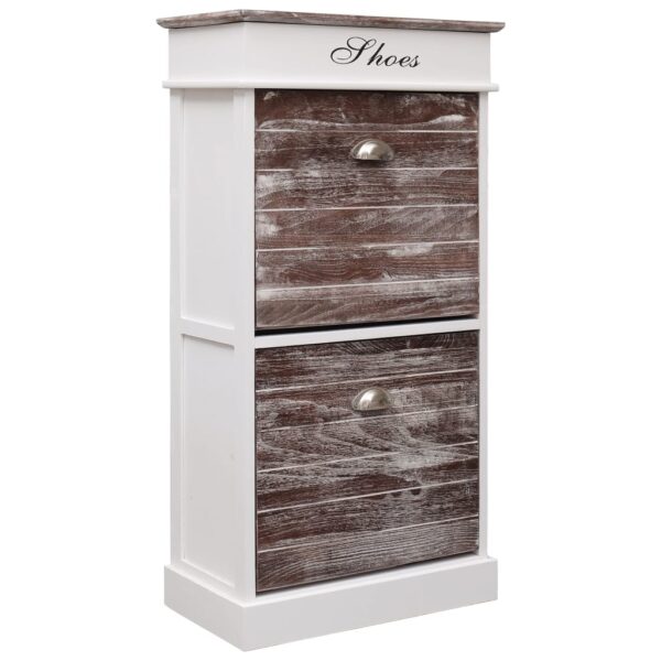 HomeDiscount-Shoe Cabinet Brown 50x28x98 cm Paulownia Wood