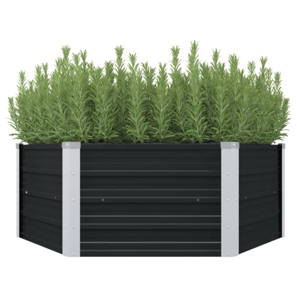 HomeDiscount-Raised Garden Bed Anthracite 129x129x45 cm Galvanised Steel