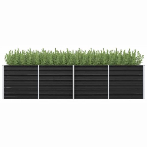 HomeDiscount-Garden Raised Bed Anthracite 320x80x77 cm Galvanised Steel