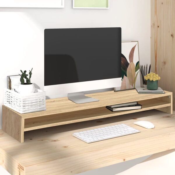 HomeDiscount-Monitor Stand Sonoma Oak 100x24x13 cm Engineered Wood