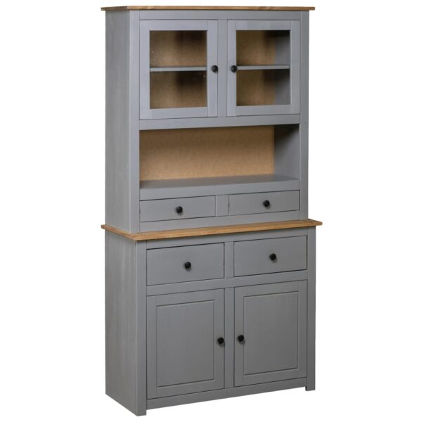 HomeDiscount-Highboard Grey 93x40.5x180 cm Solid Pine Panama Range