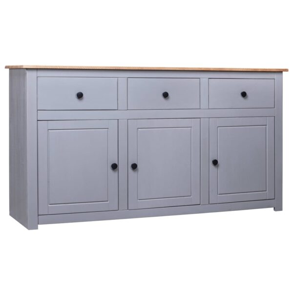 HomeDiscount-Sideboard Grey 135x40x80 cm Solid Pinewood Panama Range