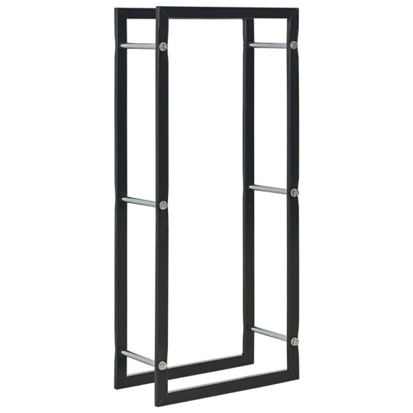 HomeDiscount-Firewood Rack Black 44x20x100 cm Steel