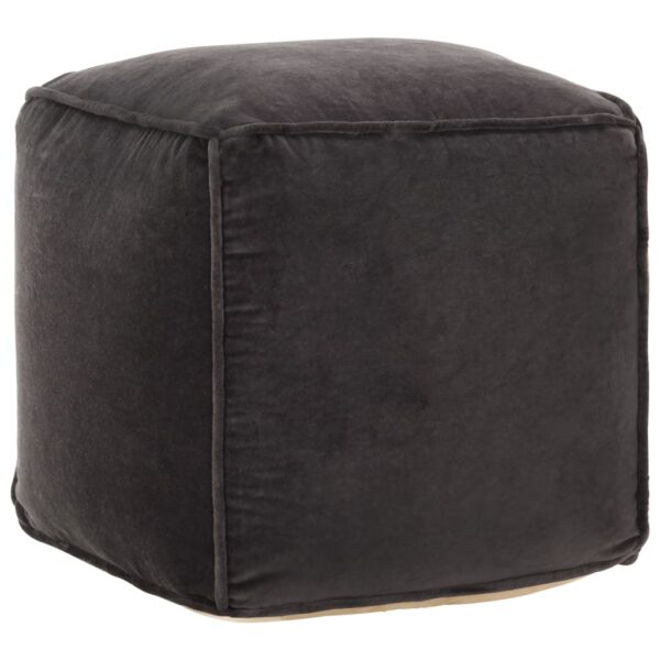 HomeDiscount-Pouffe Cotton Velvet 40x40x40 cm Anthracite