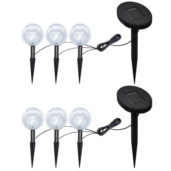 HomeDiscount-Garden Lights 6 pcs LED with Spike Anchors & Solar Panels