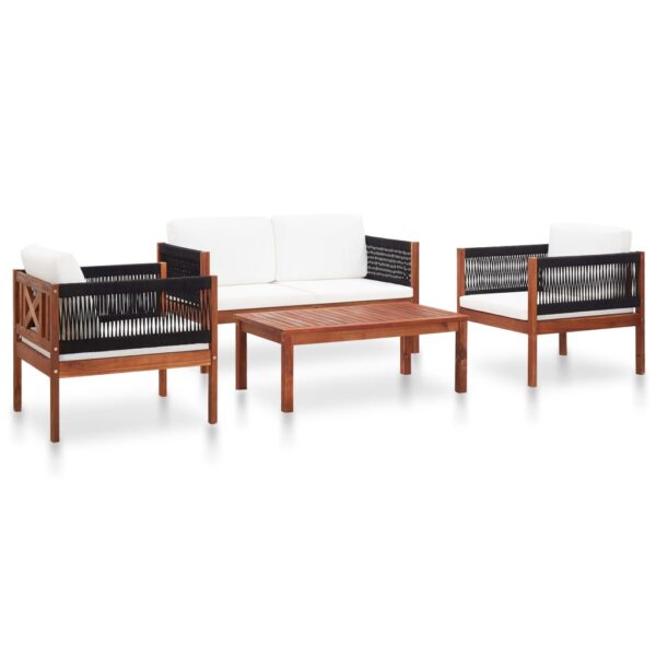 HomeDiscount-4 Piece Garden Lounge Set Solid Acacia Wood