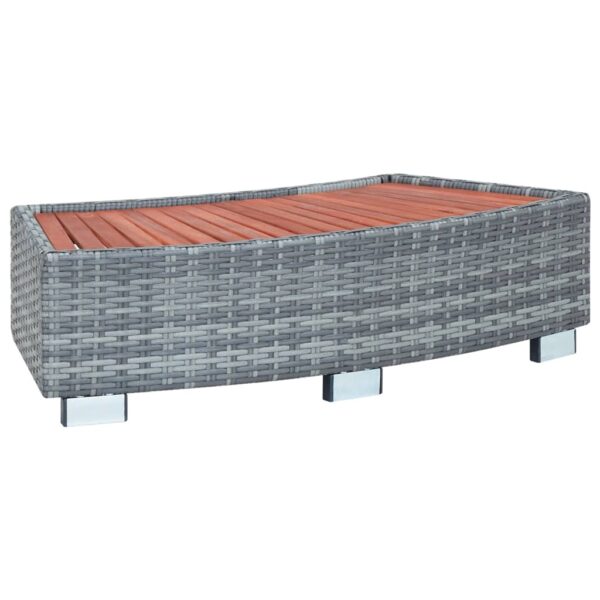 HomeDiscount-Spa Step Grey Poly Rattan 92x45x25 cm