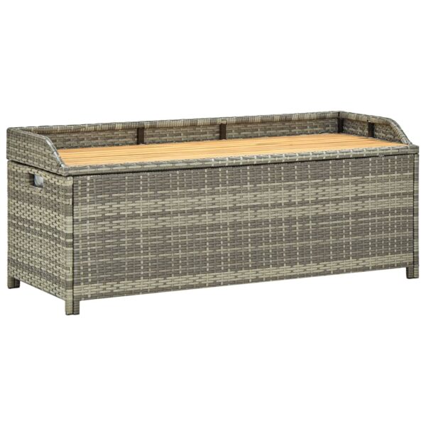 HomeDiscount-Garden Storage Bench 120 cm Poly Rattan Grey