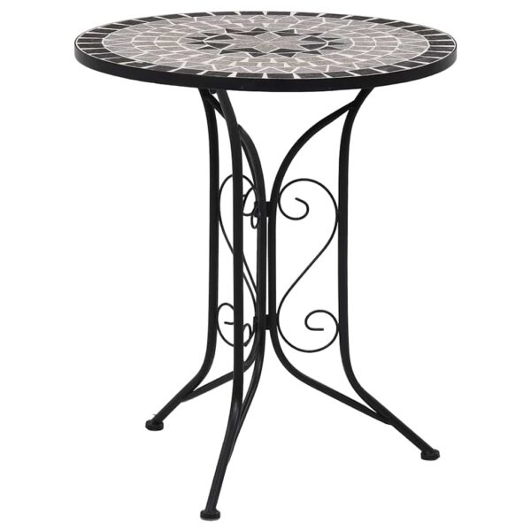 HomeDiscount-Mosaic Bistro Table Grey 61cm Ceramic