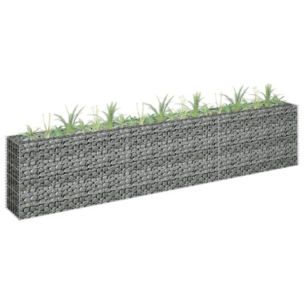 HomeDiscount-Gabion Raised Bed Galvanised Steel 270x30x60 cm