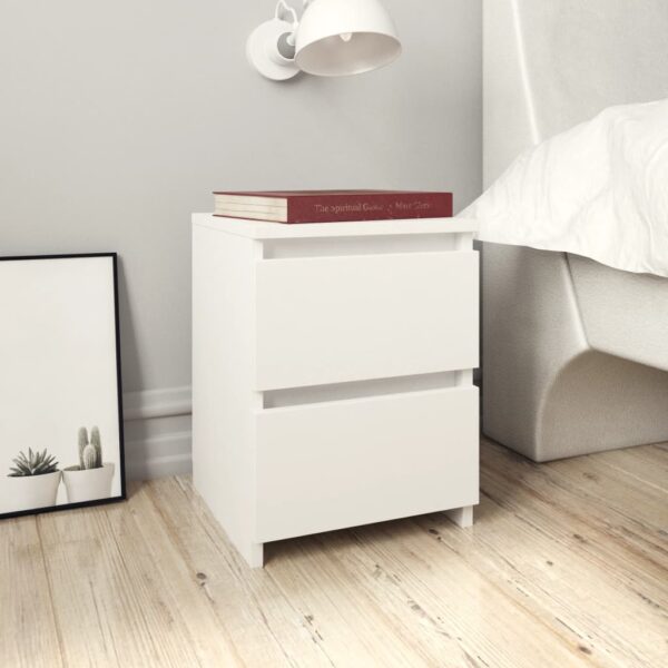 HomeDiscount-Bedside Cabinet White 30x30x40 cm Engineered Wood