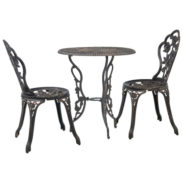 HomeDiscount-3 Piece Bistro Set Cast Aluminium