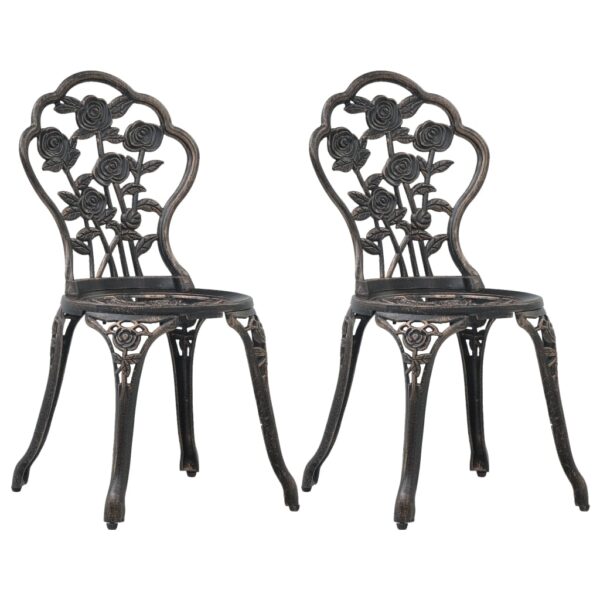 HomeDiscount-Bistro Chairs 2 pcs Bronze Cast Aluminium