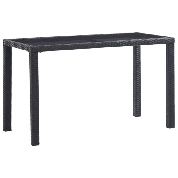 HomeDiscount-Garden Table Black 123x60x74 cm Poly Rattan