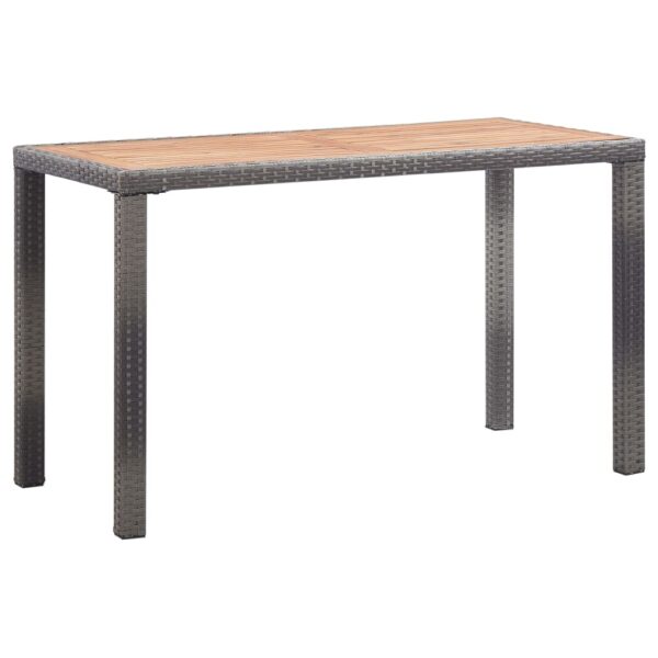 HomeDiscount-Garden Table Anthracite and Brown 123x60x74 cm Solid Acacia Wood