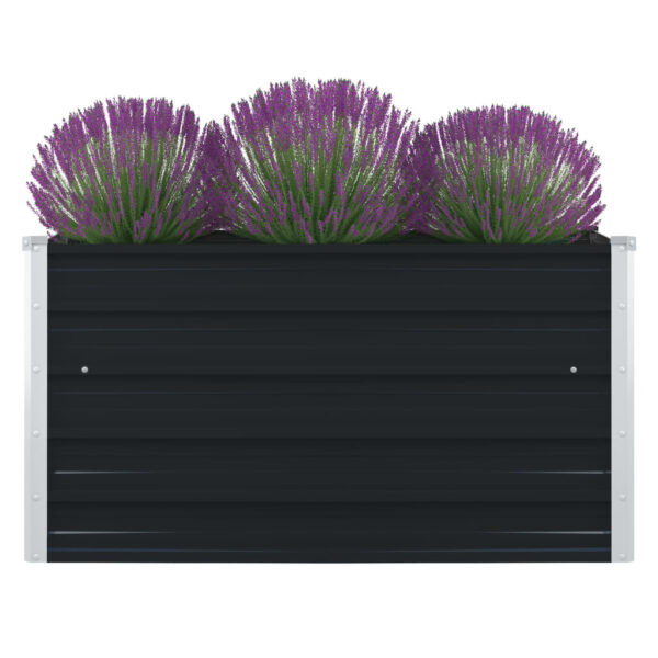 HomeDiscount-Raised Garden Bed 100x100x45 cm Galvanised Steel Anthracite