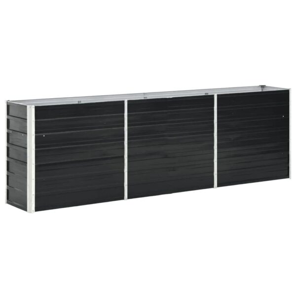 HomeDiscount-Garden Raised Bed Galvanised Steel 240x40x77 cm Anthracite