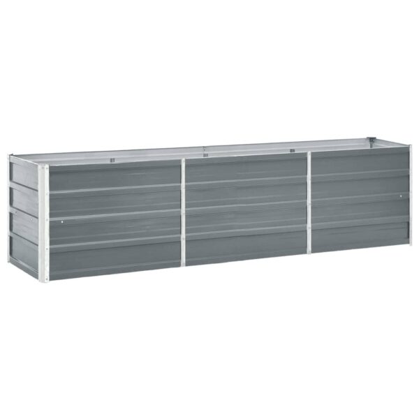 HomeDiscount-Garden Raised Bed Galvanised Steel 240x40x45 cm Grey