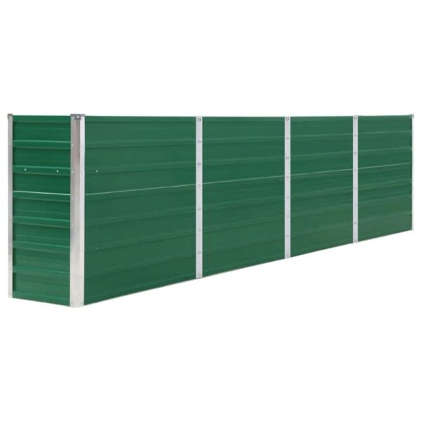 HomeDiscount-Raised Garden Bed 320x40x77 cm Galvanised Steel Green