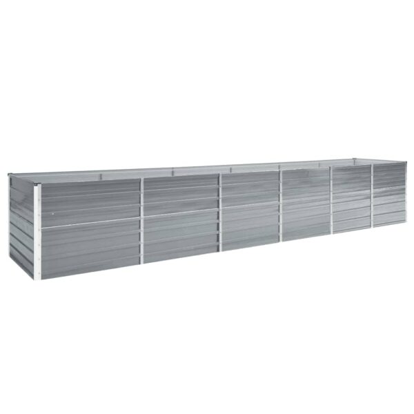 HomeDiscount-Garden Raised Bed Galvanised Steel 480x80x77 cm Grey