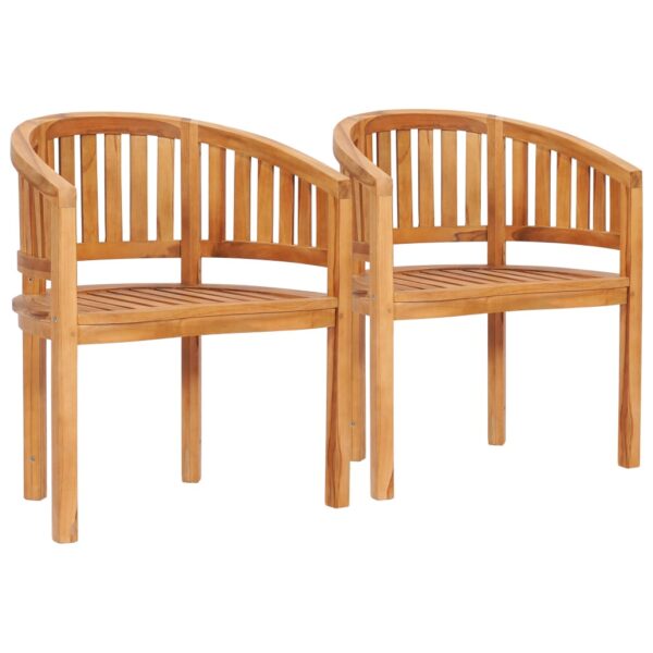 HomeDiscount-Banana Chairs 2 pcs Solid Teak Wood