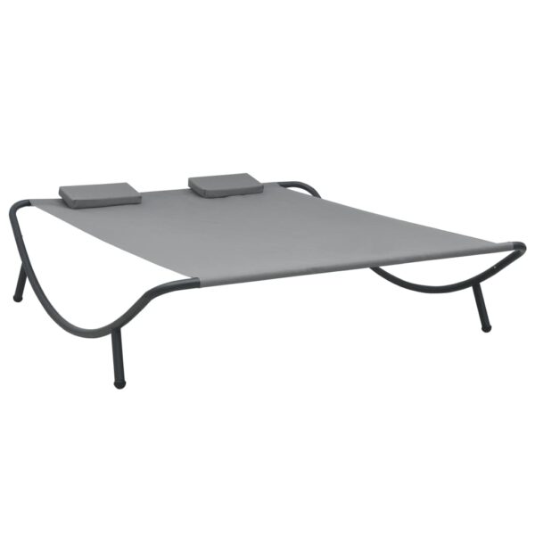 HomeDiscount-Outdoor Lounge Bed Fabric Anthracite