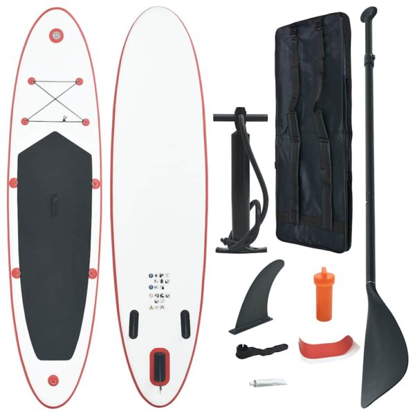 HomeDiscount-Stand Up Paddle Board Set SUP Surfboard Inflatable Red and White