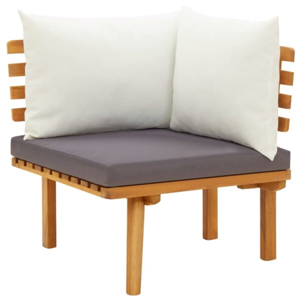 HomeDiscount-Garden Corner Sofa with Cushions Solid Acacia Wood