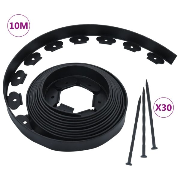 HomeDiscount-Flexible Lawn Edging with 30 Pegs 10 m 5 cm