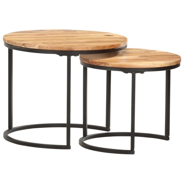 HomeDiscount-Nesting Tables 2 pcs Solid Wood Acacia