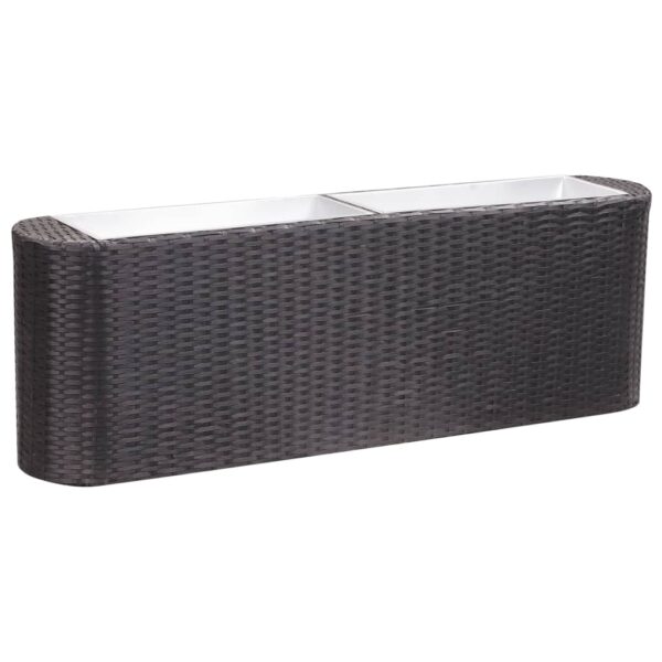 HomeDiscount-Garden Raised Bed 120x24x40 cm Poly Rattan Black