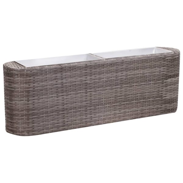 HomeDiscount-Garden Raised Bed 120x24x40 cm Poly Rattan Grey