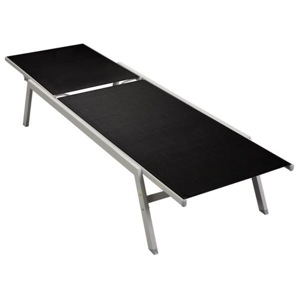 HomeDiscount-Sun Lounger Steel and Textilene Black