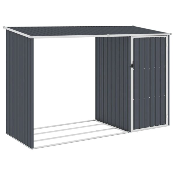 HomeDiscount-Garden Firewood Shed Anthracite 245x98x159 cm Galvanised Steel