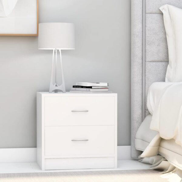 HomeDiscount-Bedside Cabinets 2 pcs White 40x30x40 cm Engineered Wood