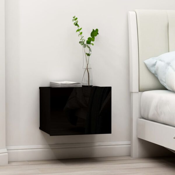 HomeDiscount-Bedside Cabinets 2 pcs Black 40x30x30 cm Engineered Wood