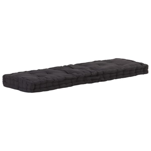 HomeDiscount-Pallet Floor Cushion Cotton 120x40x7 cm Black