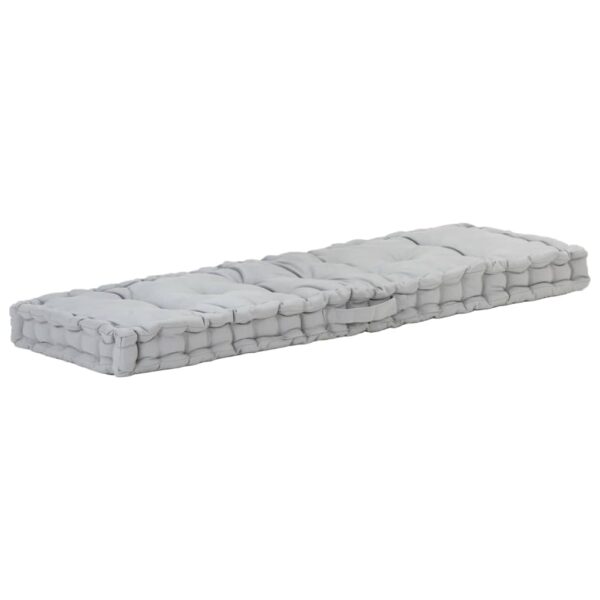 HomeDiscount-Pallet Floor Cushion Cotton 120x40x7 cm Grey