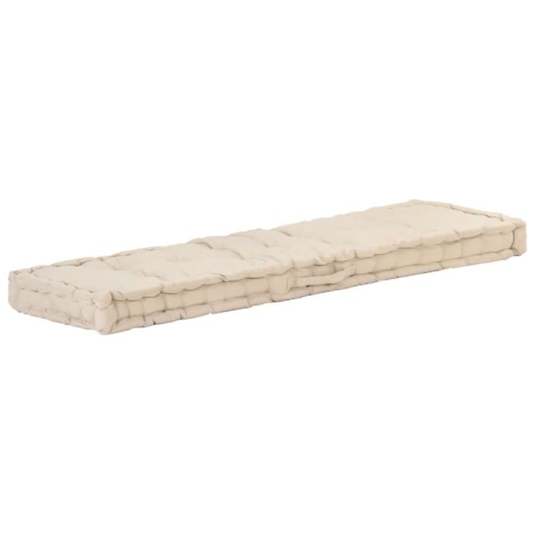 HomeDiscount-Pallet Floor Cushion Cotton 120x40x7 cm Beige