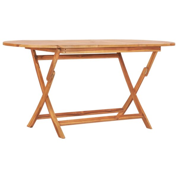 HomeDiscount-Folding Garden Table 160x80x75 cm Solid Teak Wood